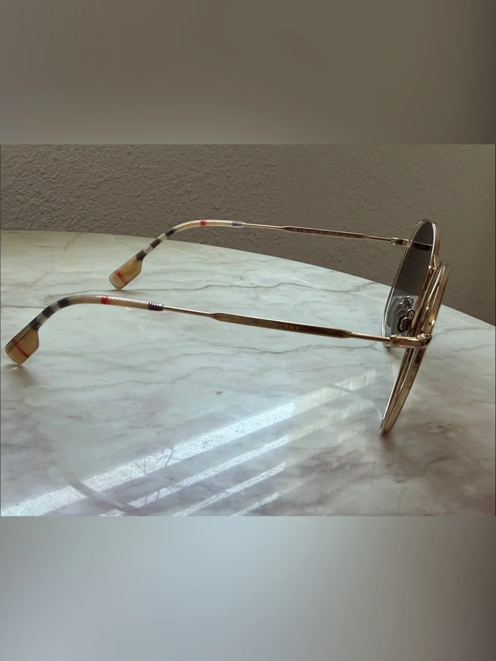 Gold Frame Round Women's Sunglasses - Gray Lenses